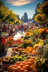 A farmers market filled with lots of fresh produce. Generative AI.