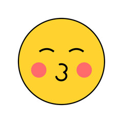 Vector flat emoticon reaction on white background