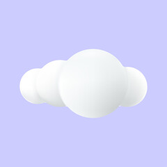 Vector 3d white clouds isolated on white