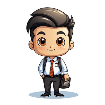 Cute Cartoon Boy isolated on a white background