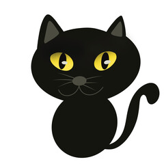 black cat cartoon