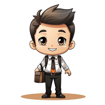 Cute Cartoon Boy isolated on a white background