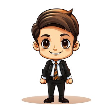 Cute Cartoon Boy isolated on a white background