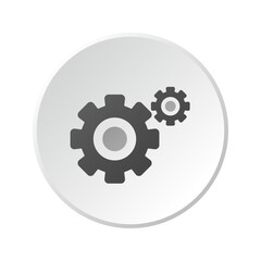 Vector gear icon, gears sign on white