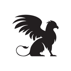 griffin, griffon, gryphon vector on white background