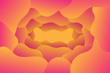 Abstract dynamic fluid overlap textured yellow and pink background