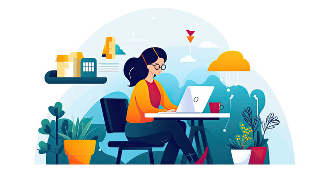 A woman at work
