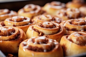 cinamon rolls on blurred background (Generative AI)