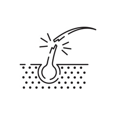 Treatment and Problem of Hair. Hair Beauty Care Line Icon. Hair Care and Loss Problem. Cosmetic Products for Hairstyle Color Outline Icons. Isolated Vector Illustration