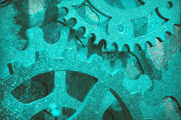 Abstract golden shiny clockwork background