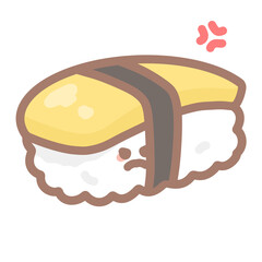 玉子のお寿司さん怒る！PNG
