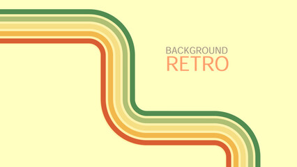 1970s retro wavy line art. Groovy colorful abstract design for background, poster, banner