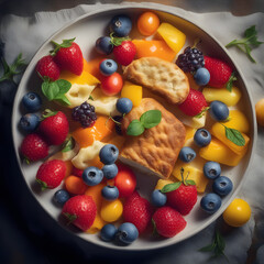 Obraz premium Healthy Bowl of Fruits | Fruit Salad Breakfast