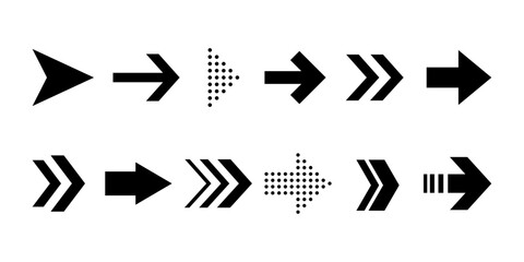Set of black arrows vector. Arrows icon vector collection. Arrows vector icons set.