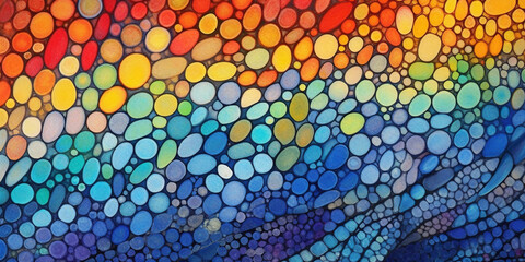 Fusion Pointillism and Alcohol Ink Cyan, Blue and Gold Abstract Fluid Art