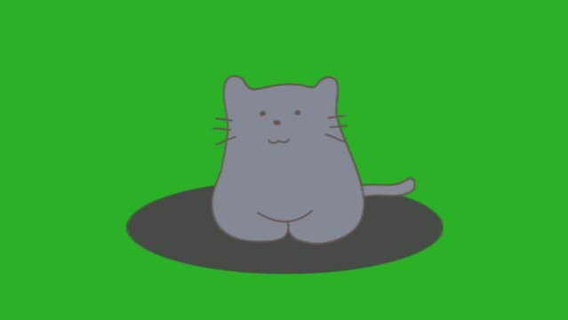 Cute cat is on the move. Pet Cats are playing, with green screen background, suitable for icons, mascots, animal lovers, etc.