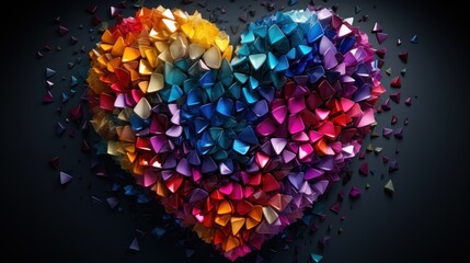 Obraz premium Love, acceptance, and unity: lgbtq+ rainbow heart. 