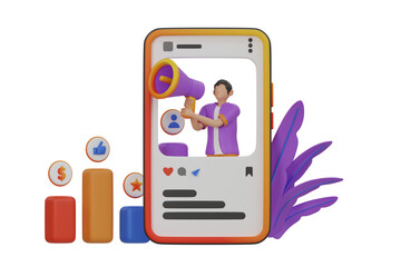 Marketing Campaign 3d Illustration