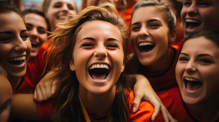 Celebrating the victory after soccer match!
 - obrazy, fototapety, plakaty