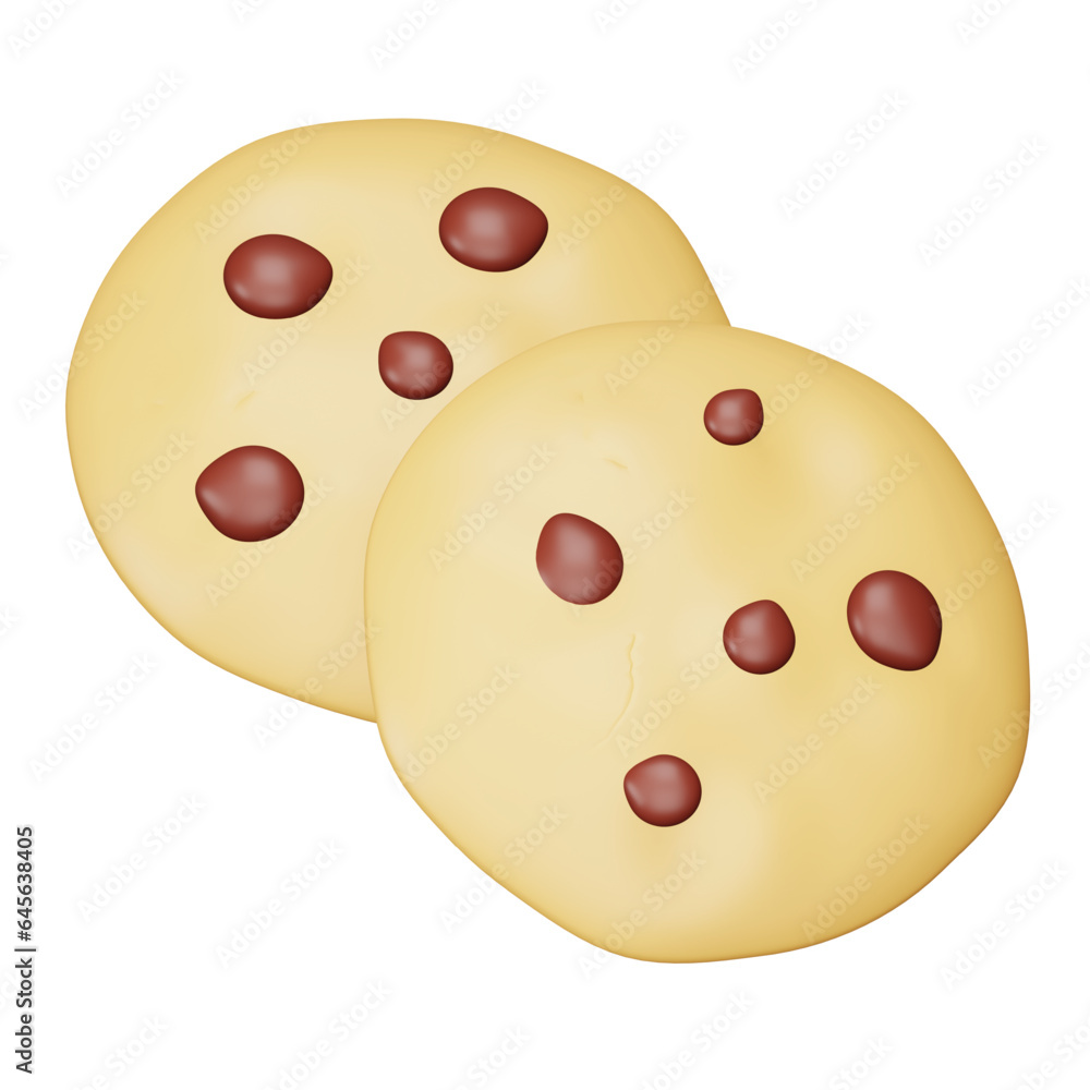 Poster cookies 3d rendering isometric icon.