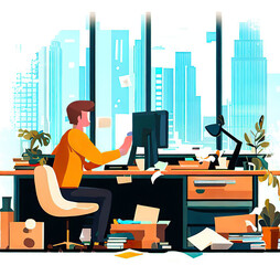 person in office illustration
