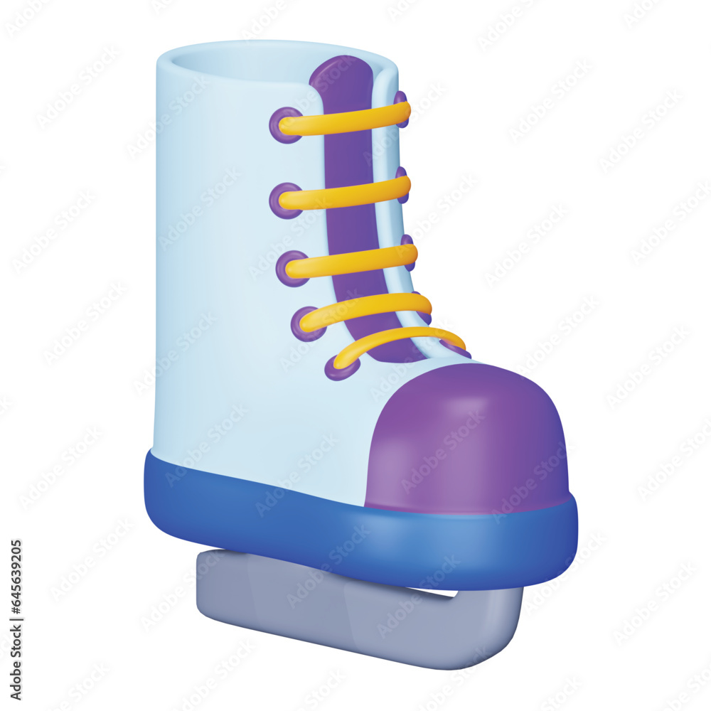 Poster ice skating 3d rendering isometric icon.