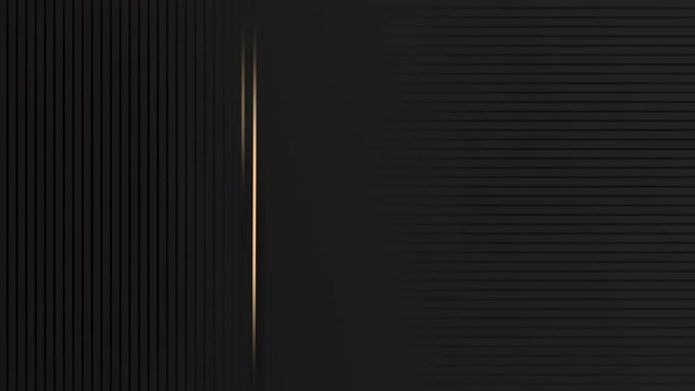 4k Abstract luxury black grey gradient backgrounds with rectangle frame, animated golden metallic stripes. Elegant ribbon vertical horizontal banner. Simple minimal border for sale. Dark backdrop 3D