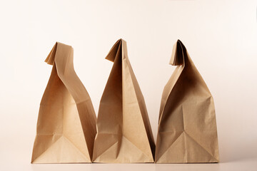 Take away bags, breakfast order, recyclable packaging