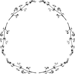 Herbal minimalistic vector frame on white background.