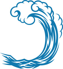 Naklejka premium Ocean Wave Splash Vector Illustration