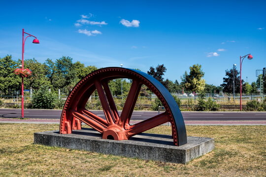 premnitz, deutschland - industriedenkmal am bahnhofsplatz
