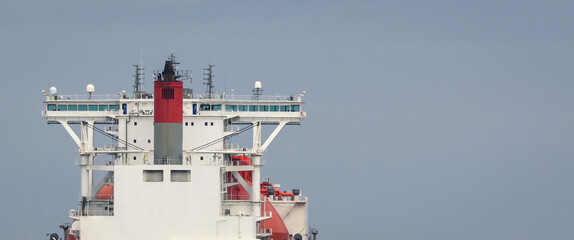 LNG TANKER - A ship loaded with gas sails on the sea