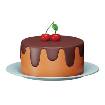 Pudding cake 3d rendering isometric icon.