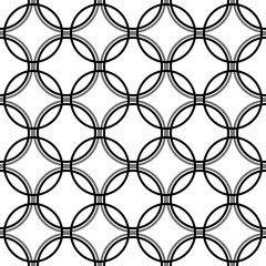 Fototapeta premium Seamless overlapping black pattern illustration on white