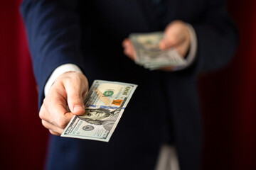 businessman holding money , dollar  6