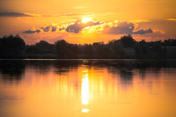 Ukraine, Kharkov Region, Merchik, Autumn, Sunset