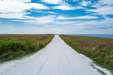 宗谷丘陵の白い道