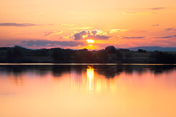 Naklejka premium Ukraine, Kharkov Region, Merchik, Autumn, Sunset