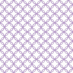 Fototapeta premium Seamless overlapping purple circle pattern illustration on white
