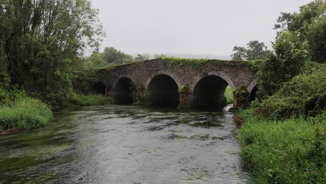 Ireland, Clonegall - September 4 2023 "An old bridge in Glonegall, Ireland"