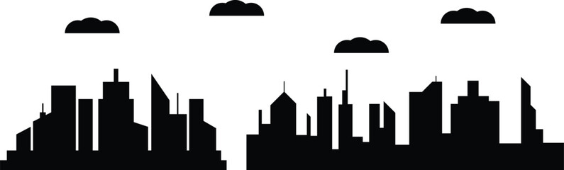 Skyline silhouette. Cityscape silhouette collection