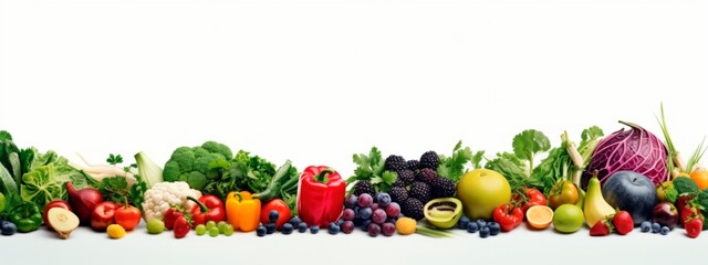 assortment of fresh organic vegetables on white background - obrazy, fototapety, plakaty