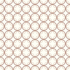 Seamless overlapping beige circle pattern illustration on white