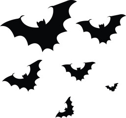 Halloween bat and bat. black Halloween bat