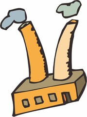 industrialclip art model and  factory artistic illustration