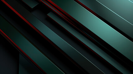 Obraz premium Few Lines of Distinct Layers Minimalist Style Green and Red Metallic Background