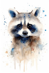 Raccoon watercolor