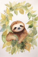 watercolor Sloth