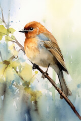Watercolor sparrow