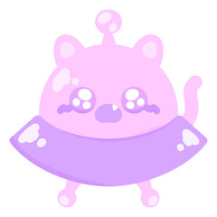 ピンクの猫ちゃんUFO⭐︎PNG